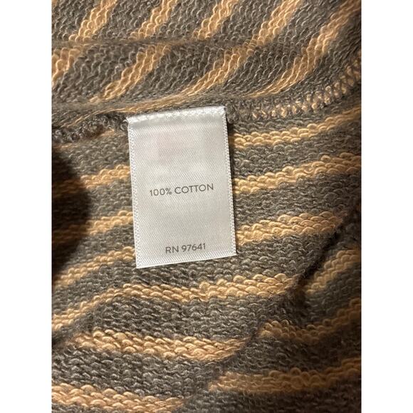 J.Jill Seamed Mock-Neck Top Gray Tan Striped Womens Medium Lagenlook Minimal - Picture 7 of 7